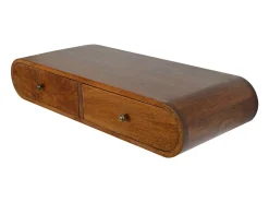 Consola flotante London de castaño Artisan Furniture, 2 cajones, marrón caramelo