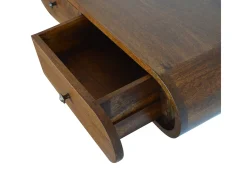 Consola flotante London de castaño Artisan Furniture, 2 cajones, marrón caramelo