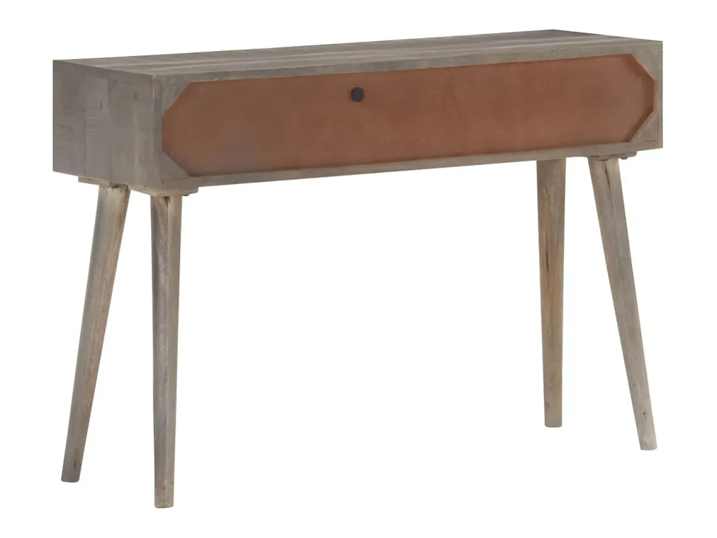 Consola gris 110x35x75 cm Madera maciza de mango en bruto