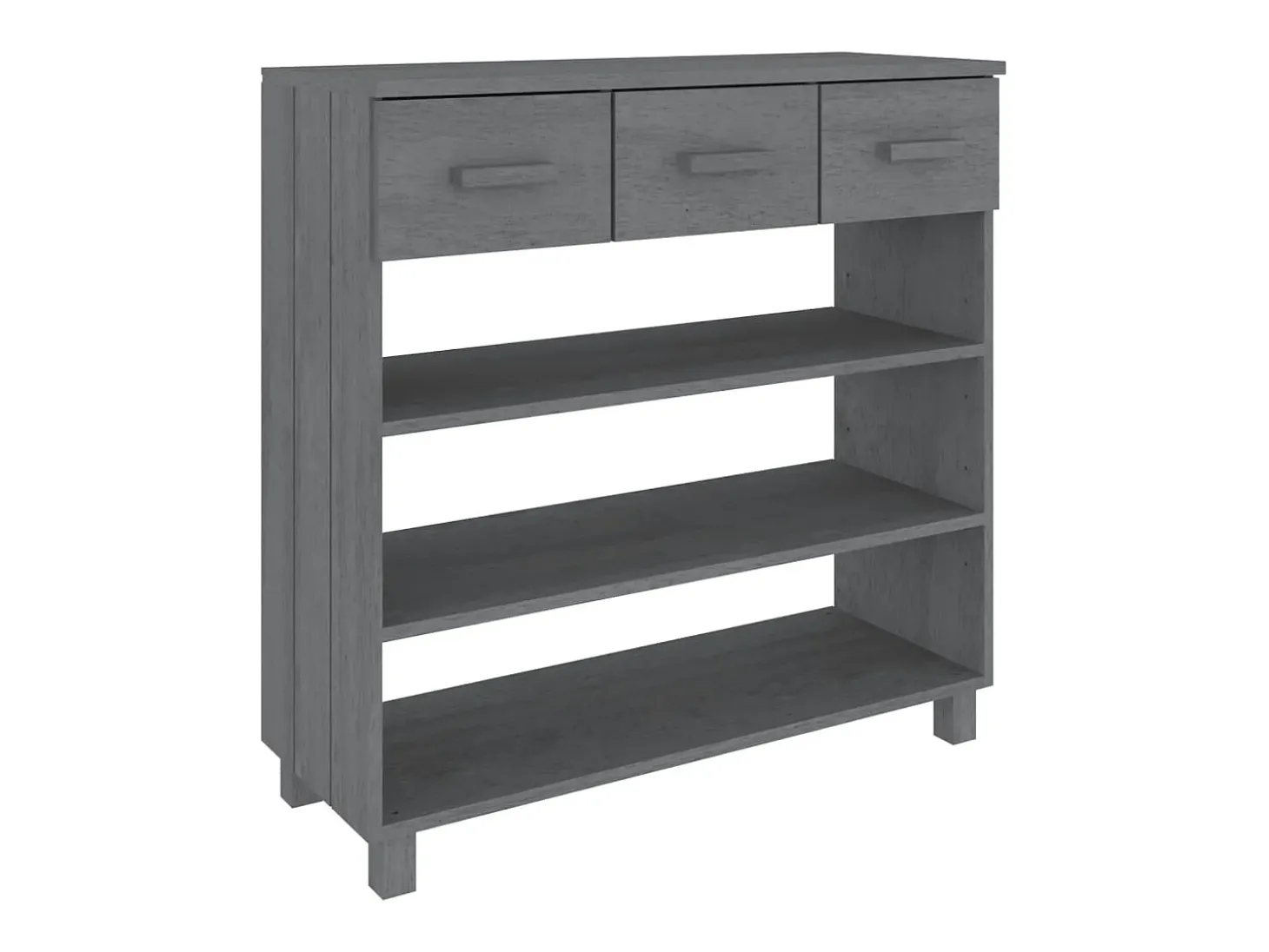 Consola HAMAR Gris Oscuro 90x35x90 cm Madera Maciza de Pino