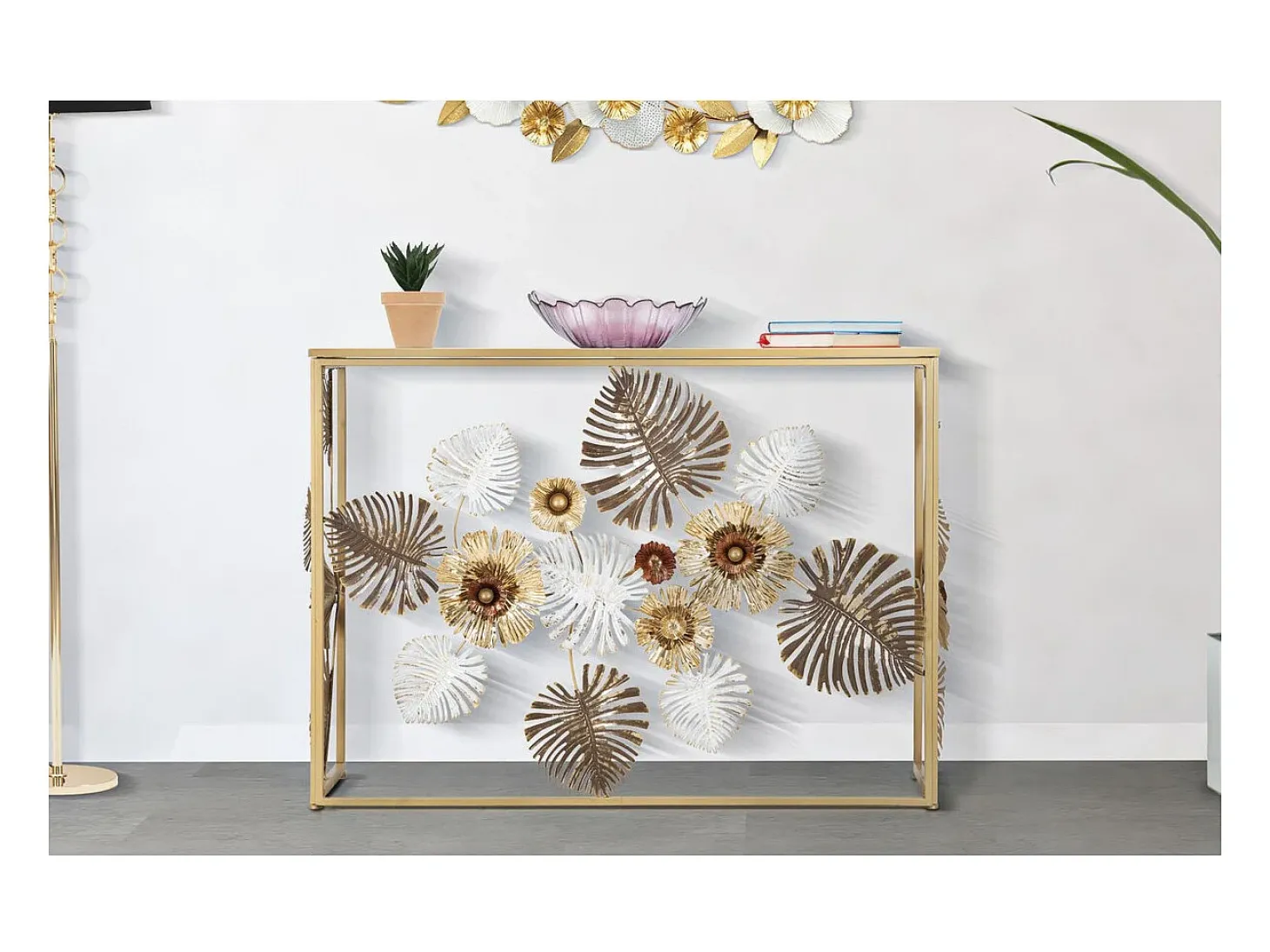 Consola Hoja 71, Multicolor, 113x40x80 cm, Kendra Home