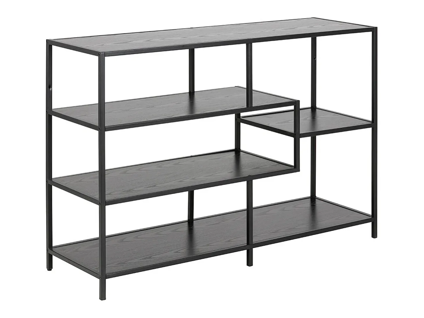 Consola industrial metal negro y madera negra L114 cm TRESCA
