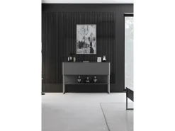 Consola Kailua Z120, Antracita|Plata, 80x120x30cm, Con puertas