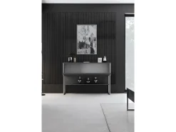 Consola Kailua Z120, Antracita|Plata, 80x120x30cm, Con puertas