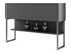 Consola Kailua Z120, Antracita|Plata, 80x120x30cm, Con puertas