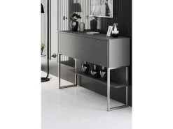 Consola Kailua Z120, Antracita|Plata, 80x120x30cm, Con puertas