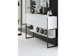 Consola Kailua Z120, Blanco|Negro, 80x120x30cm, Con puertas