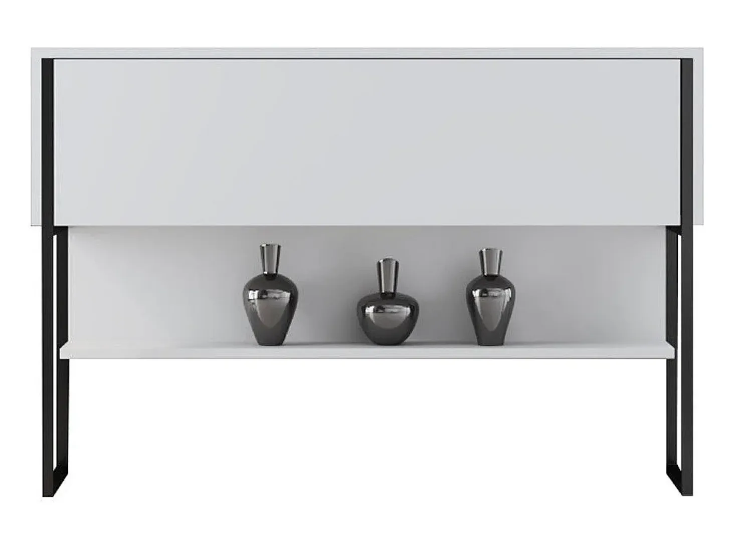 Consola Kailua Z120, Blanco|Negro, 80x120x30cm, Con puertas