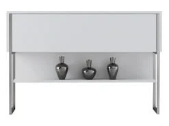 Consola Kailua Z120, Blanco|Plata, 80x120x30cm, Con puertas
