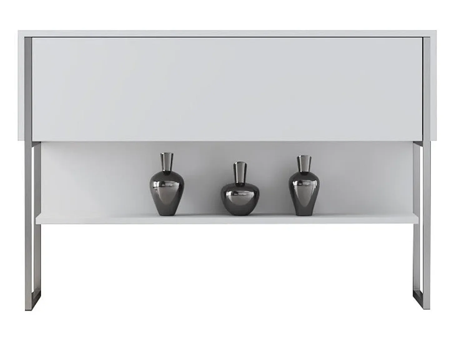 Consola Kailua Z120, Blanco|Plata, 80x120x30cm, Con puertas