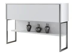 Consola Kailua Z120, Blanco|Plata, 80x120x30cm, Con puertas