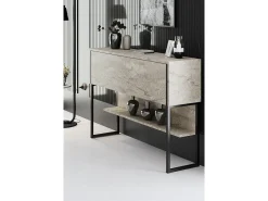 Consola Kailua Z120, Negro|De color marrón claro, 80x120x30cm, Con puertas