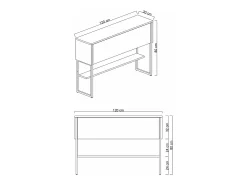 Consola Kailua Z120, Negro|De color marrón claro, 80x120x30cm, Con puertas