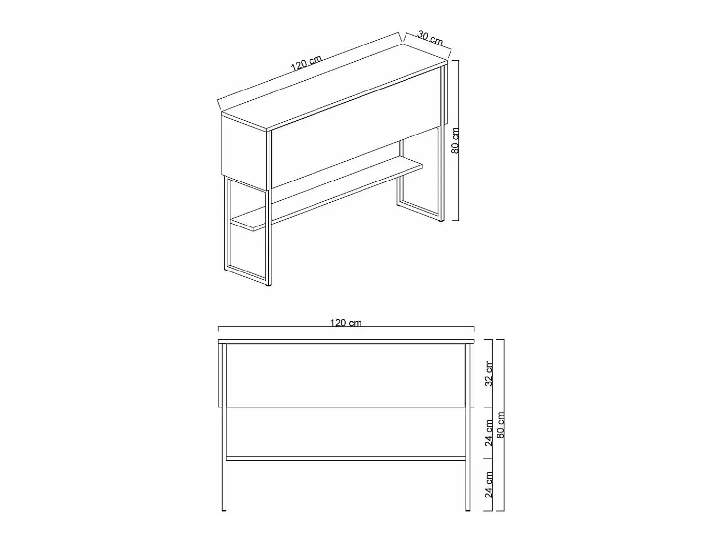 Consola Kailua Z120, Negro|De color marrón claro, 80x120x30cm, Con puertas
