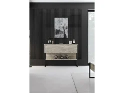 Consola Kailua Z120, Negro|De color marrón claro, 80x120x30cm, Con puertas