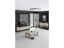 Consola Kailua Z120, Negro|De color marrón claro, 80x120x30cm, Con puertas