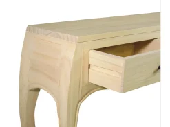 Consola Kindo madera maciza natural 2 cajones 105 cm