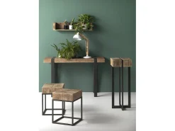 Consola madera y patas metal