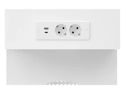 Consola mesa 120x35,5x76,5cm - con 2 cajones - con toma de corriente - MDF - Blanco