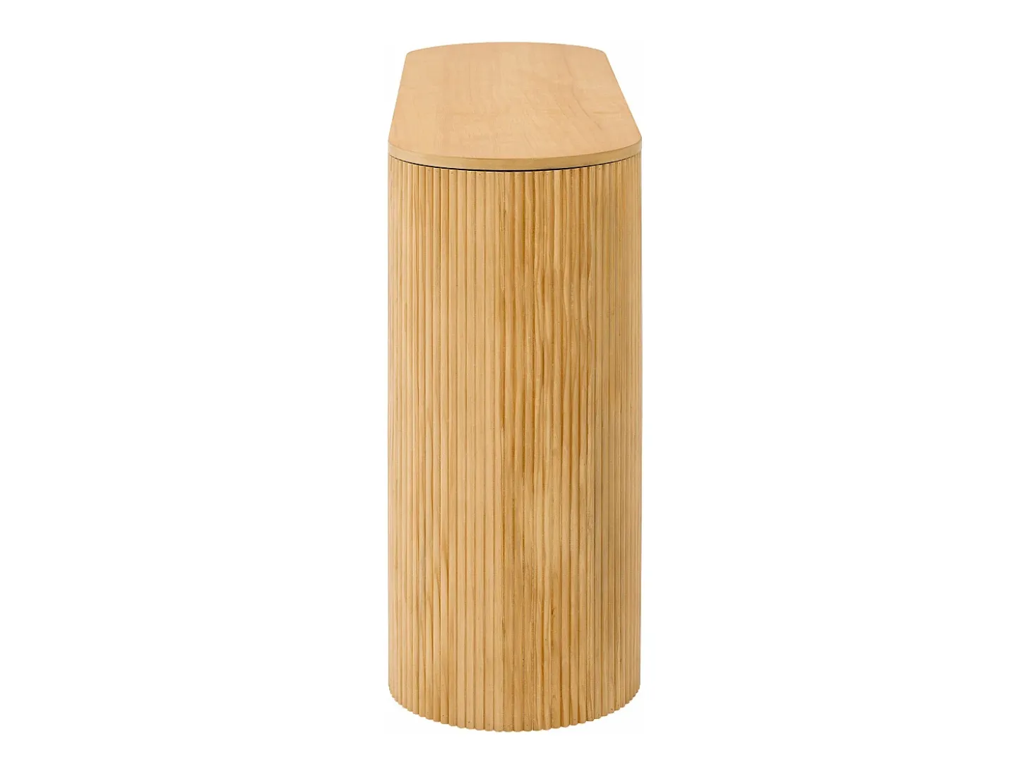 Consola mesa 120x33x76cm - con 2 cajones - Esquinas redondeadas - MDF - Natural