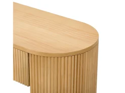 Consola mesa 120x33x76cm - con 2 cajones - Esquinas redondeadas - MDF - Natural