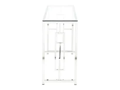 Consola moderna de cristal templado y acero cromado. CLOTILDE