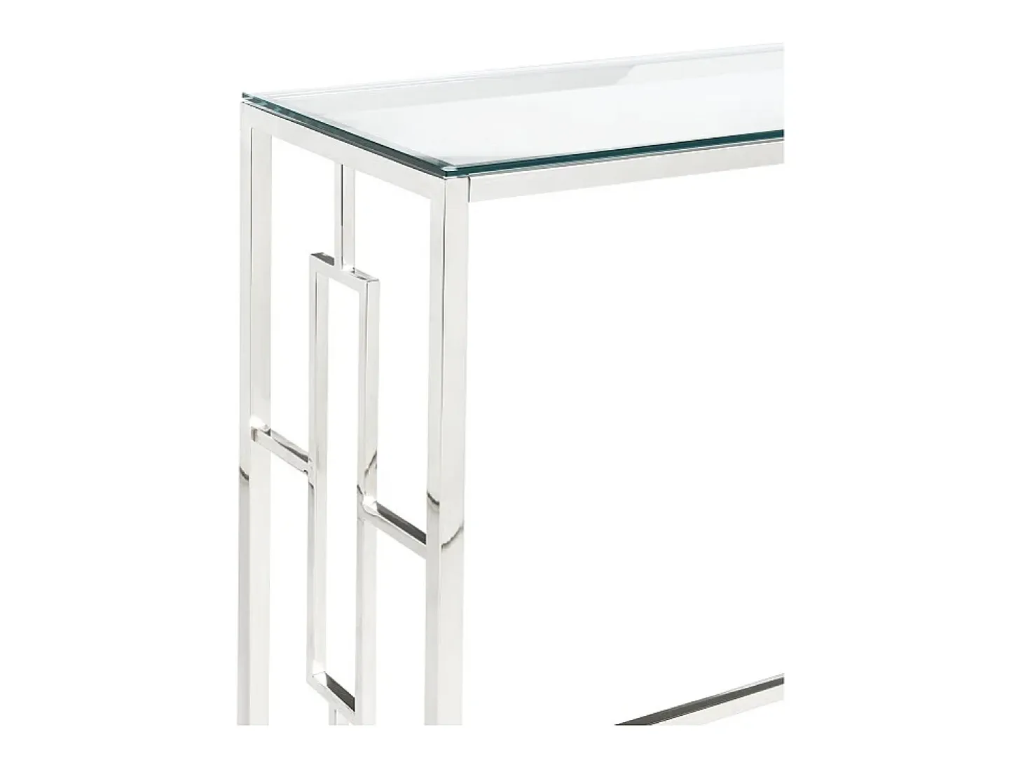 Consola moderna de cristal templado y acero cromado. CLOTILDE
