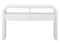 Consola moderna para recibidor - 120 x 35,5 x 76,5 cm - con 2 cajones + estante - MDF - blanco