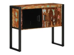 Consola multicolor 90x35x75cm madera maciza recuperada