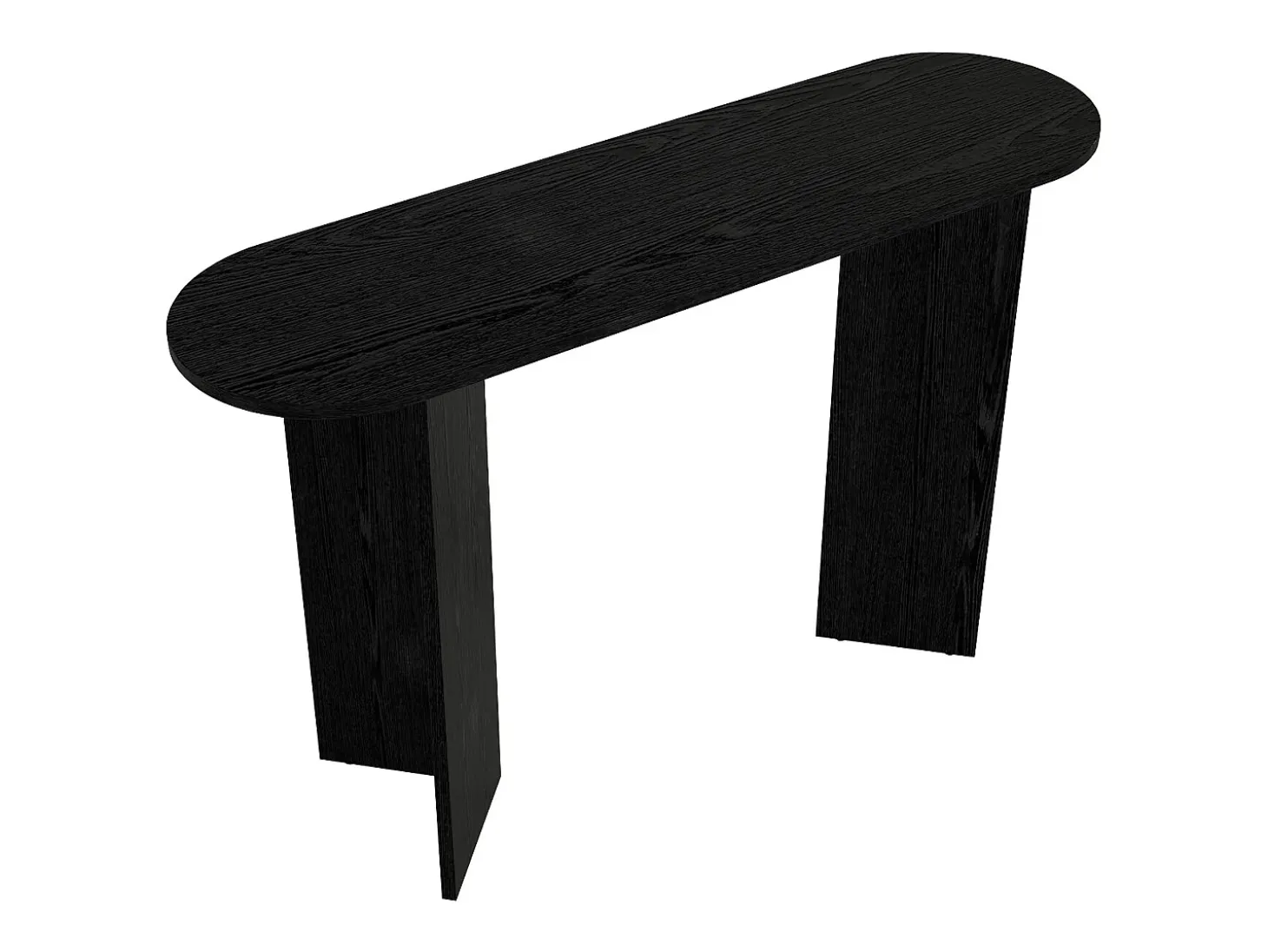 Consola ovalada de diseño - Color: Negro - TOPANIA