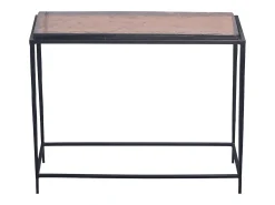 Consola pequeña en vidrio ahumado y metal negro L80 cm - IGLOO