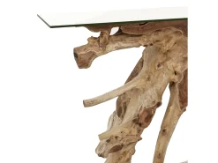 Consola Racinka raíz de teca blanqueada 135 cm