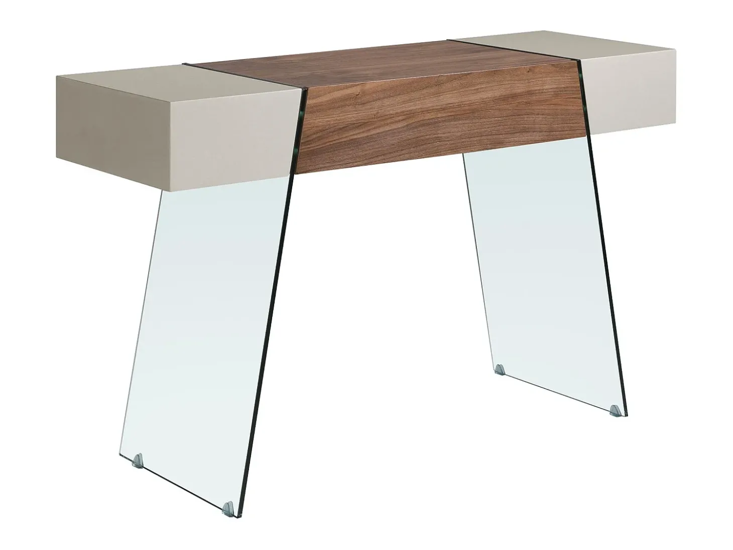 Consola rectangular madera gris, nogal y cristal templado 3029 ANGEL CERDA