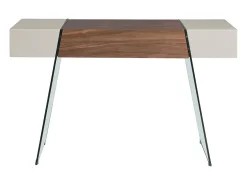 Consola rectangular madera gris, nogal y cristal templado 3029 ANGEL CERDA