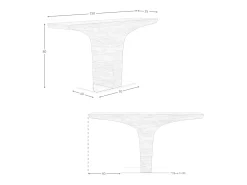 Consola rectangular nogal y base acero cromado 3030 ANGEL CERDA