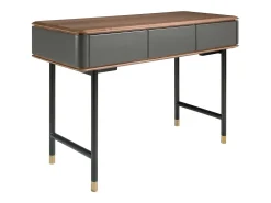 Consola rectangular nogal, madera gris oscuro y acero negro 7171 ANGEL CERDA