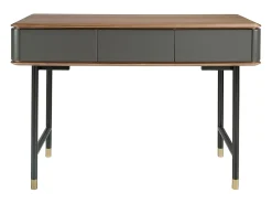 Consola rectangular nogal, madera gris oscuro y acero negro 7171 ANGEL CERDA