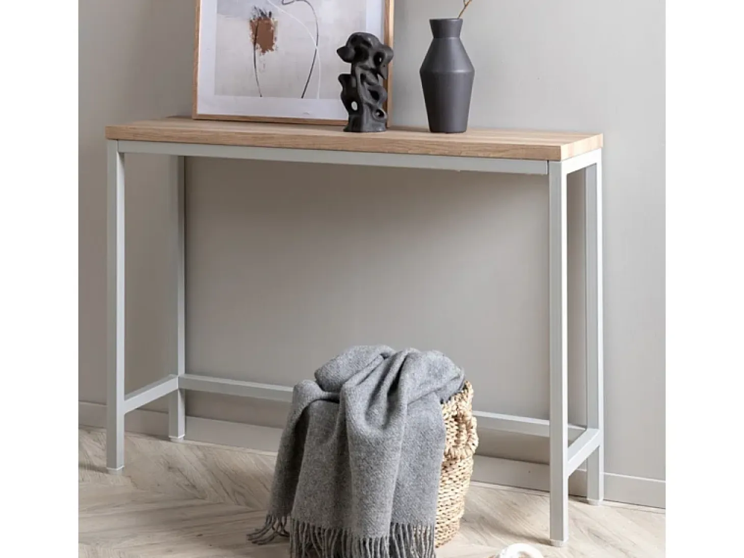 Consola Rise 30x110 cm decoración fresno, gris.