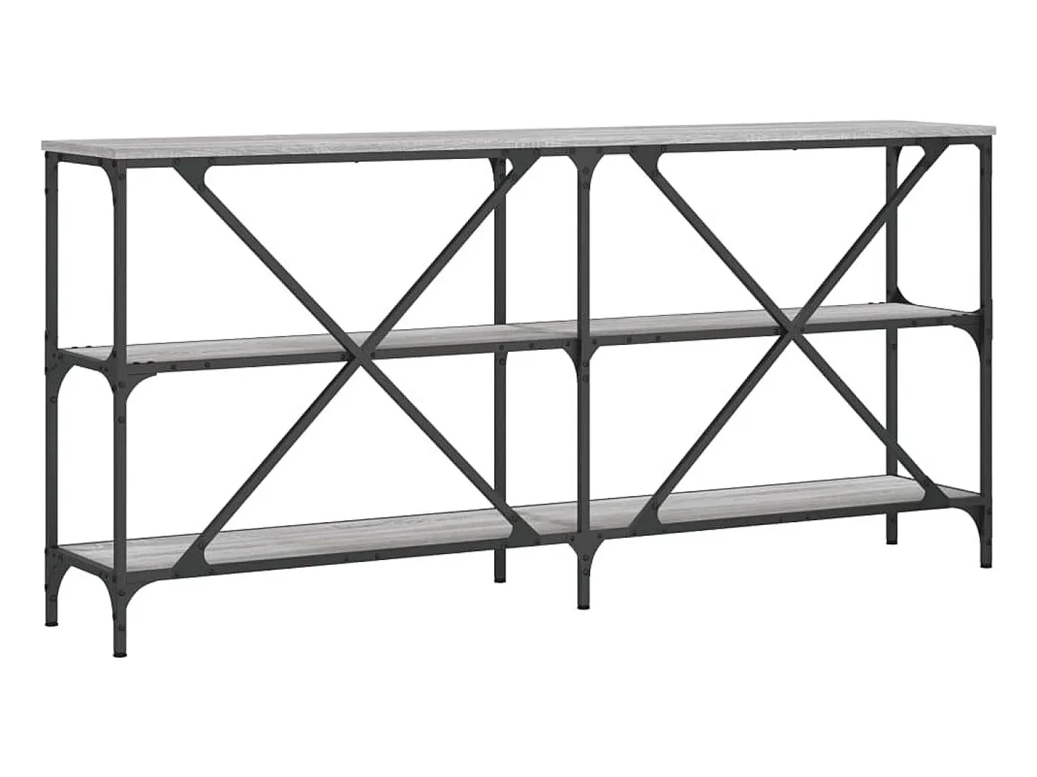 Consola Sonoma gris 160x30x75 cm madera contrachapada y hierro