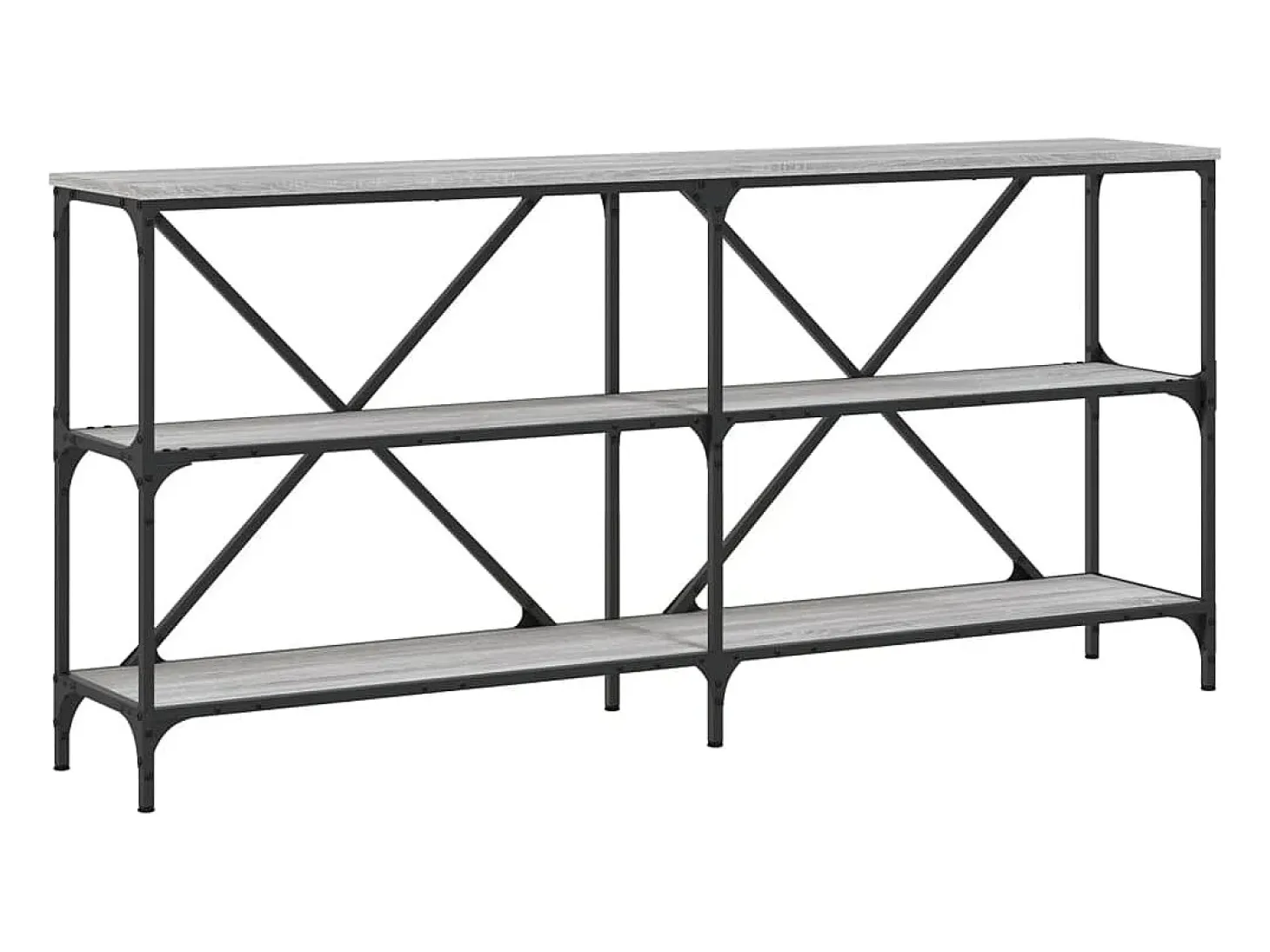 Consola Sonoma gris 160x30x75 cm madera contrachapada y hierro