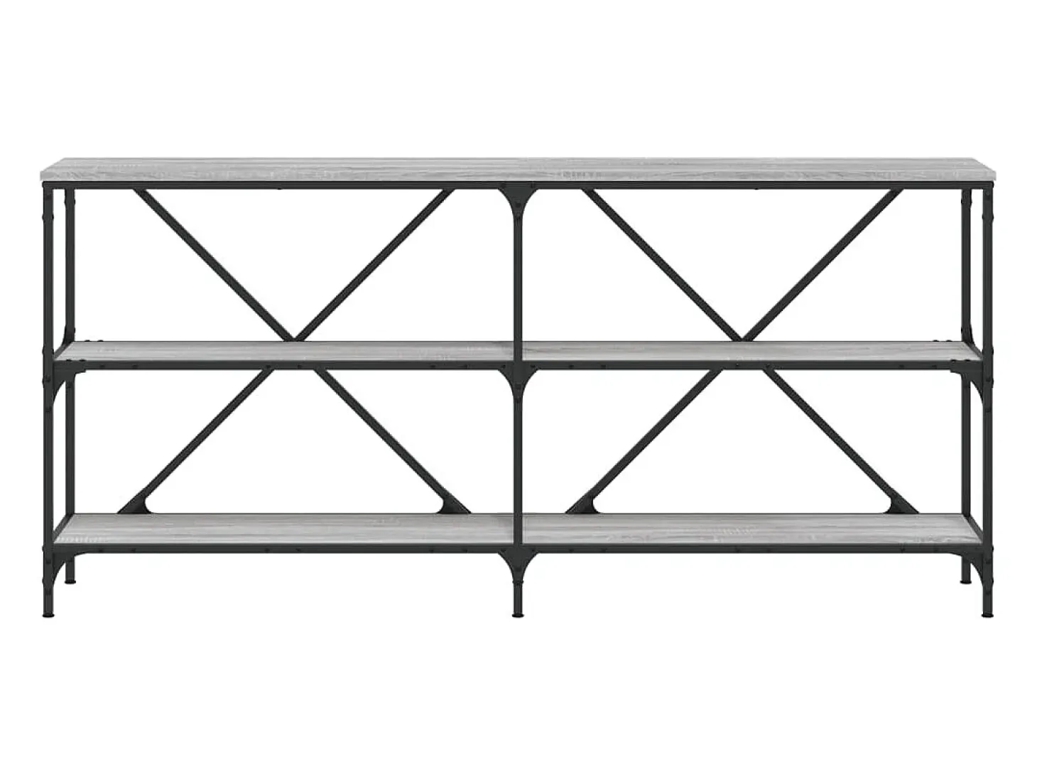 Consola Sonoma gris 160x30x75 cm madera contrachapada y hierro