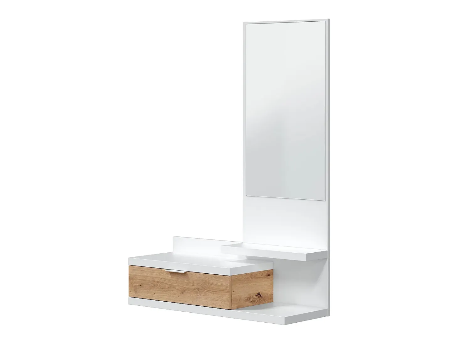 Consola suspendida con 1 cajón y 1 espejo L81 cm - DHALIA