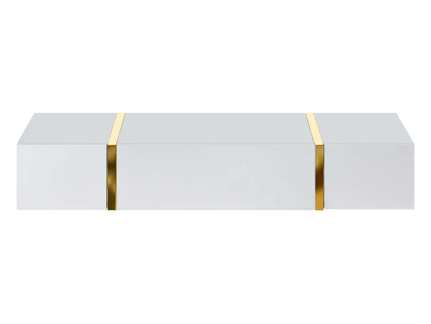 Consola suspendida con 3 puertas - Blanco brillante y dorado - MARZIALO