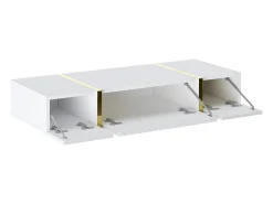 Consola suspendida con 3 puertas - Blanco brillante y dorado - MARZIALO