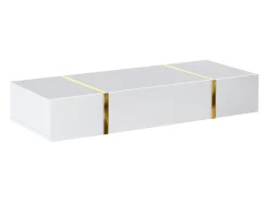 Consola suspendida con 3 puertas - Blanco brillante y dorado - MARZIALO