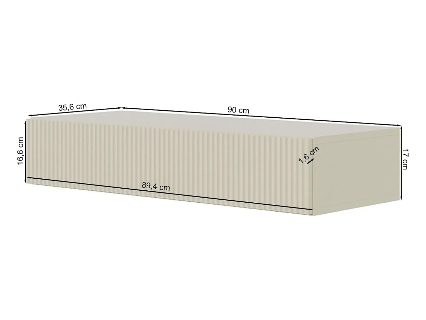 Consola suspendida con cajón - Blanca - 90 cm - VELDIO