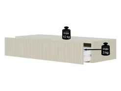 Consola suspendida con cajón - Blanca - 90 cm - VELDIO