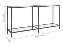 Consola transparente 160x35x75,5 cm Cristal templado