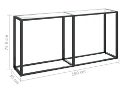 Consola transparente 160x35x75,5 cm Cristal templado