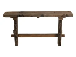 Consola Vida de madera cruda reciclada oscura envejecida L 150 cm
